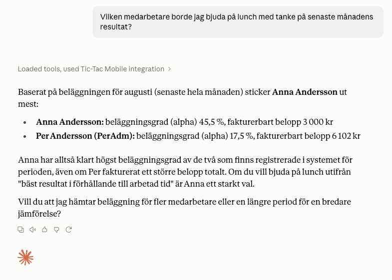 Tic-Tac Mobile, AI-sök mot vårt API